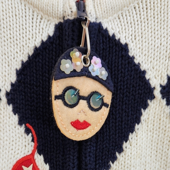 Susan Bristol Beaded Embroidered Swimsuits Blk/Wht Cottagecore Whimsicore Large. - Picture 8 of 12